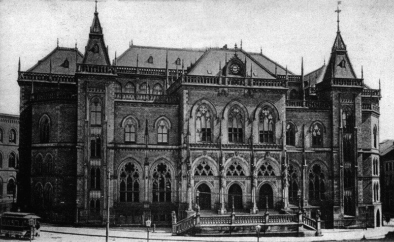 Die von 1861 bis 1864 errichtete Neue Börse am Markt (heute Standort der Bürgerschaft) galt als Müllers „Hauptwerk“. Quelle: Bremen und seine Bauten, 1900