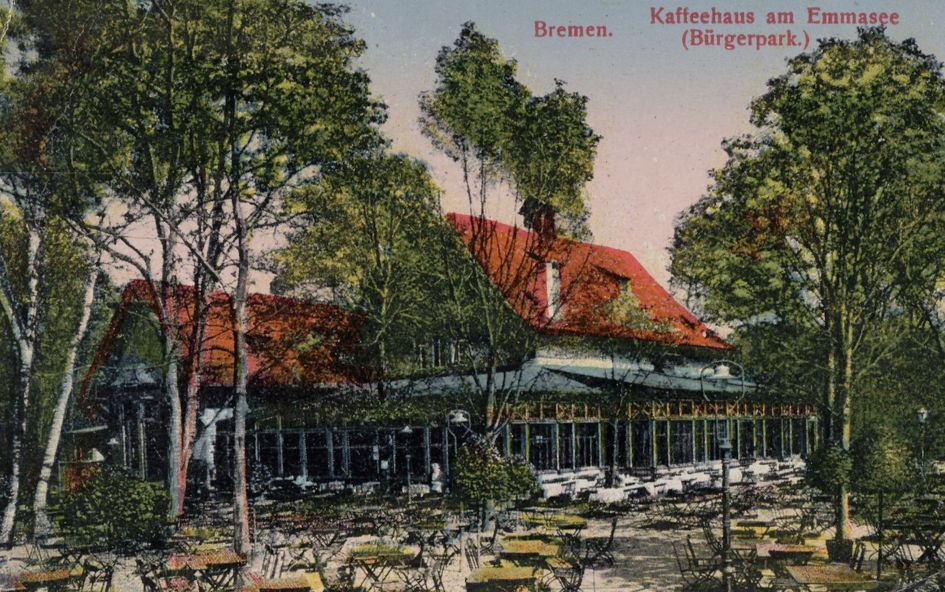 Erst mit, dann ohne Turm: das Kaffeehaus am Emmasee im Jahre 1921. Quelle: Peter Strotmann