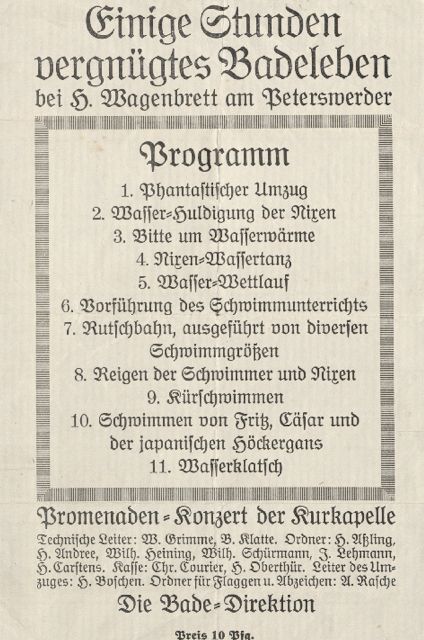 Immer Programm, selbst im Ersten Weltkrieg: Ankündigung der Unterhaltungseinlagen im Sommer 1915. Quelle: Staatsarchiv Bremen