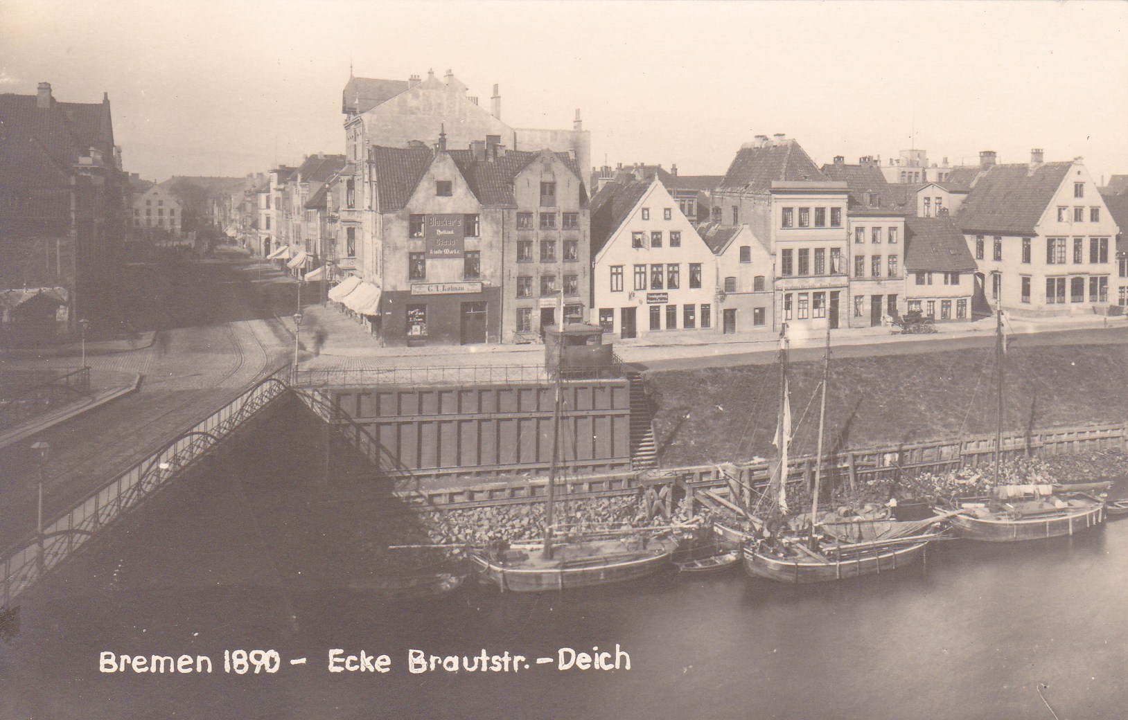Ein Stückchen Brautbrücke: Blick in die Neustadt 1890. Quelle: Privat