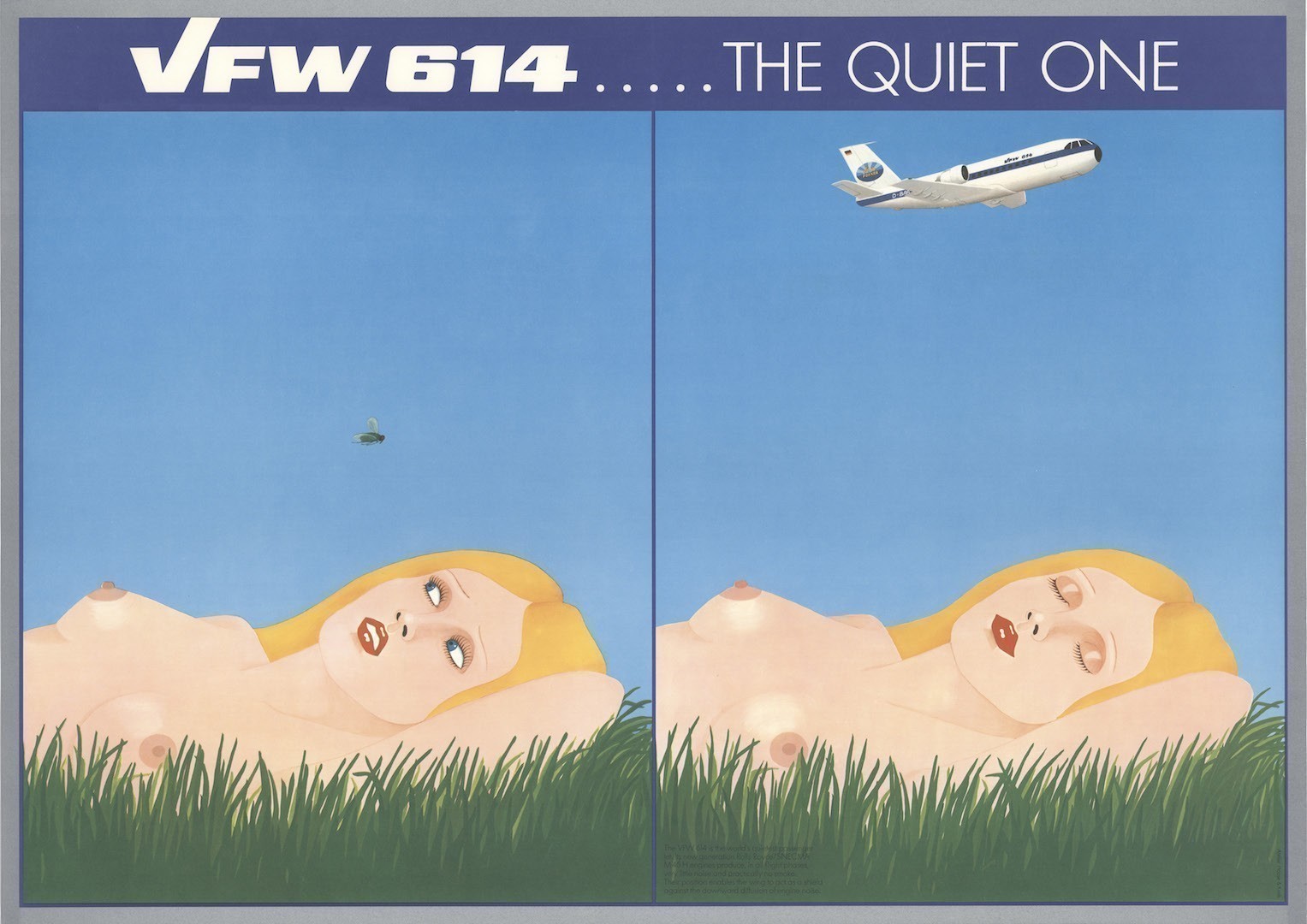 Erfolgreiche Werbung für ein erfolgloses Flugzeug: ein VFW 614-Plakat von 1973. Quelle: Sibylle und Fritz Haase