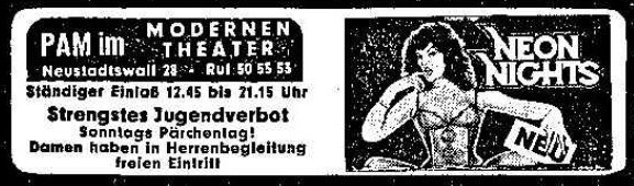 Auf der Sexwelle: Filmanzeige vom 15. April 1983. Quelle: Archiv des Weser-Kuriers 